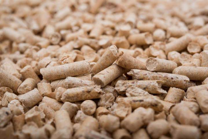 Un grand stock de granulés de bois
